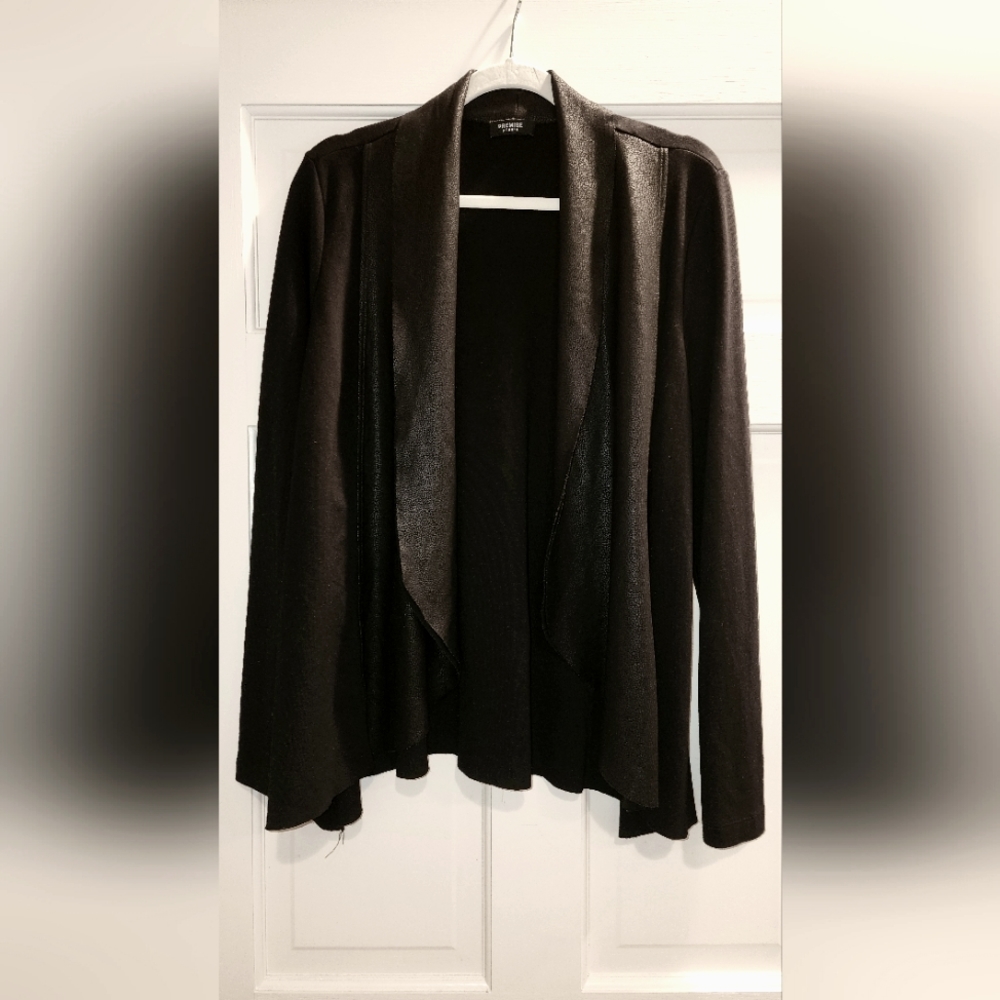 Premise Studio Snakeskin (Faux) Collar Cardigan